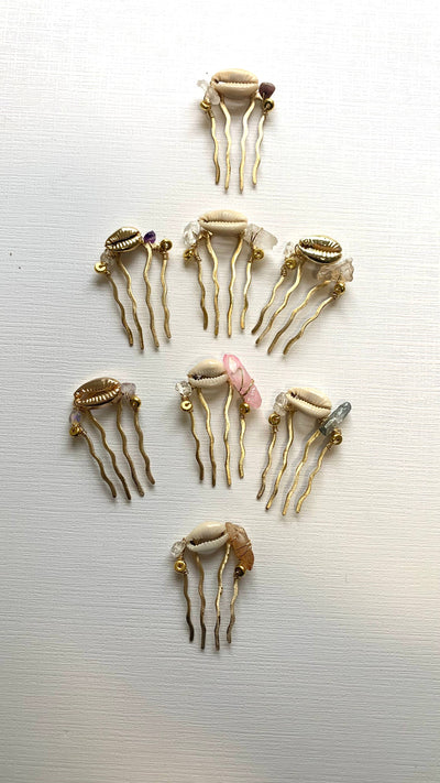 Mermaid hair pin, goddess hair pin, cowrie shell hair pin