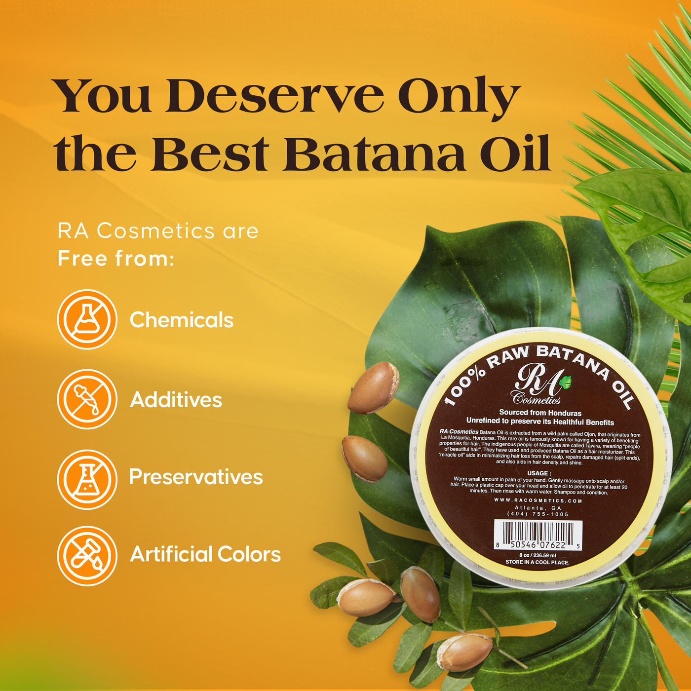 100% Raw Batana Oil, 8oz