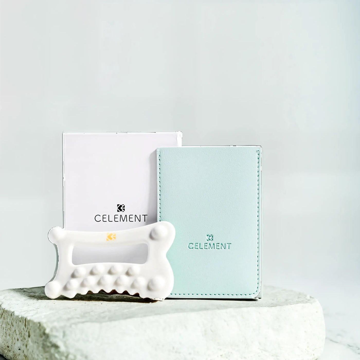 Large Versatile Face & Body Ceramic Gua Sha with pouch