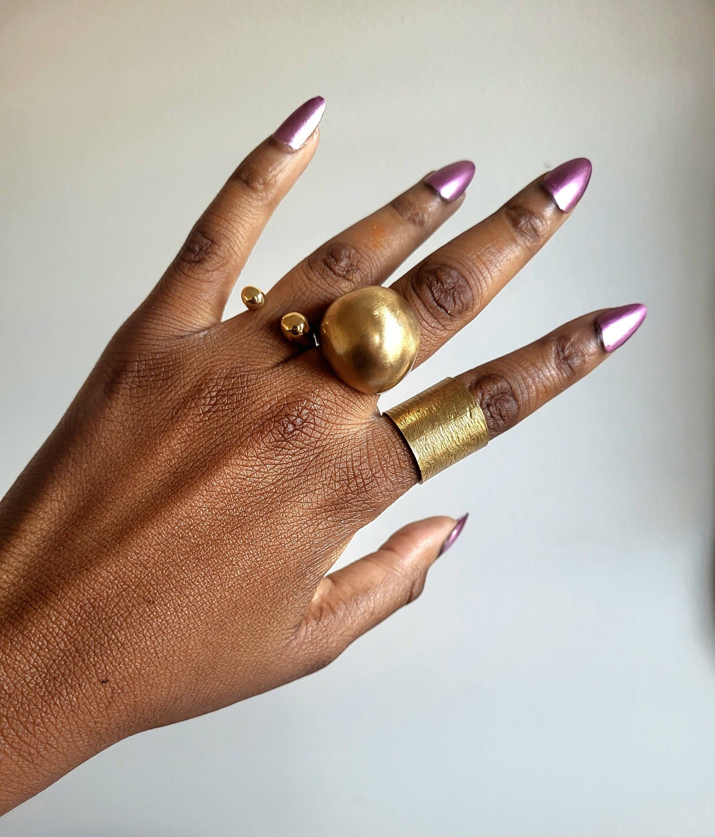 Najwa Brass Ball Geometric Ring