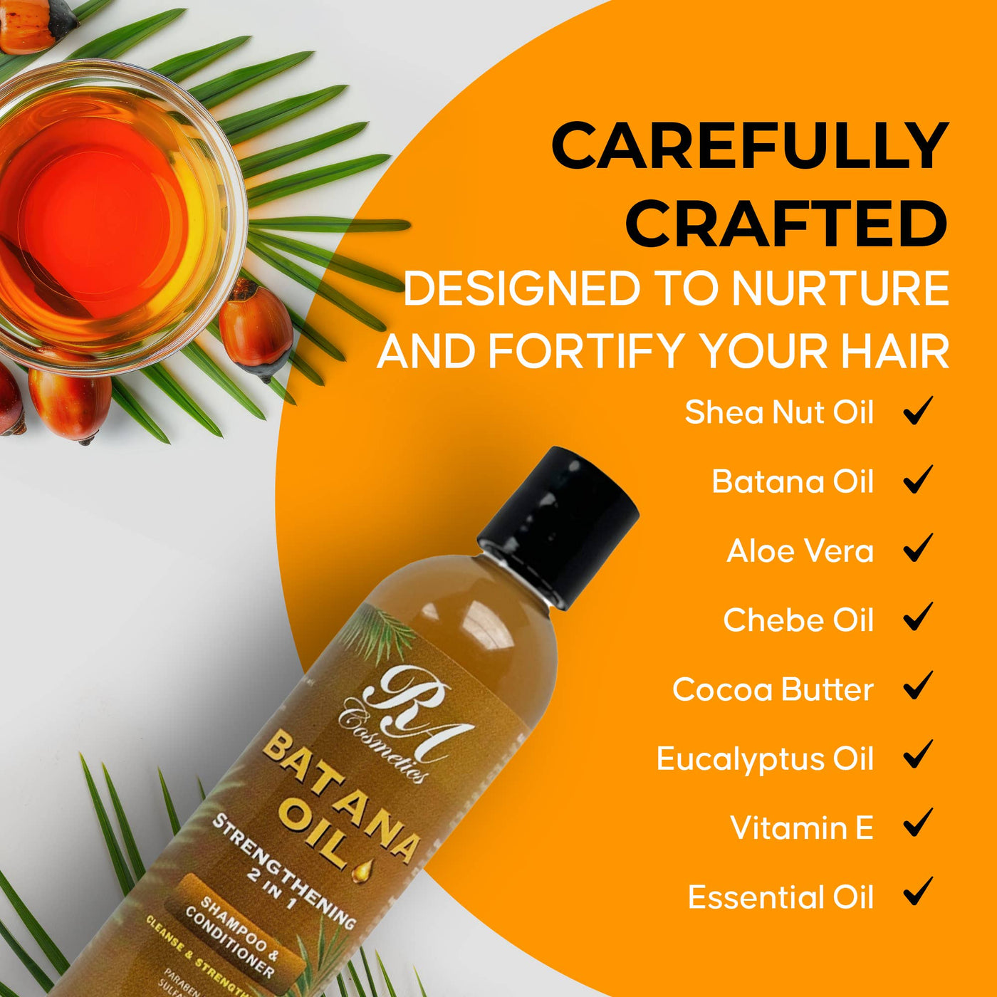 Batana Oil Strengthening 2 In 1 Shampoo & Conditioner 8oz