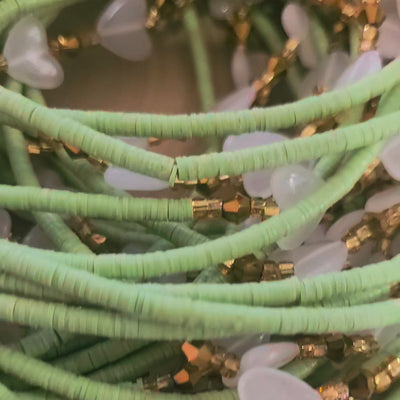 "LIME ZEST"-Vinyl Glow in the Dark Waist Beads