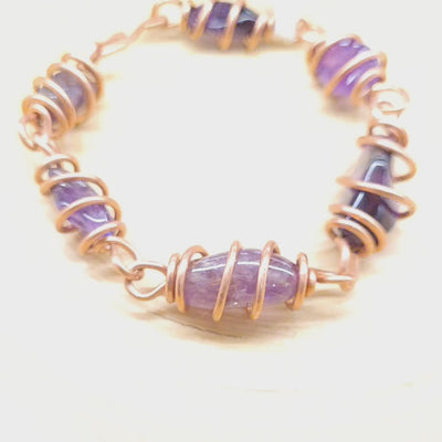 Purple Amethyst Spiral Links Bracelet by TRMC