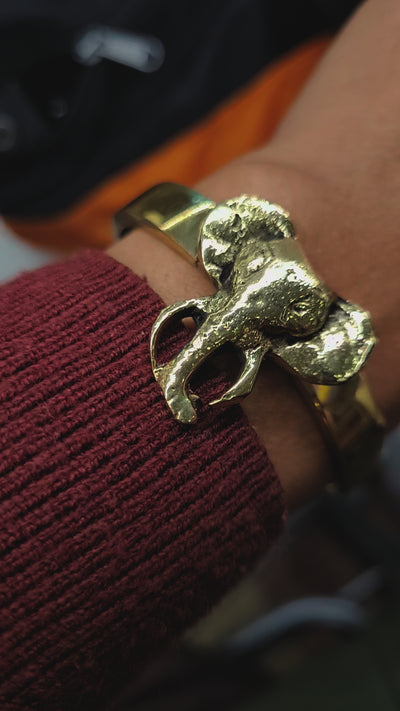 Elephant Brass Wrist Cuffs