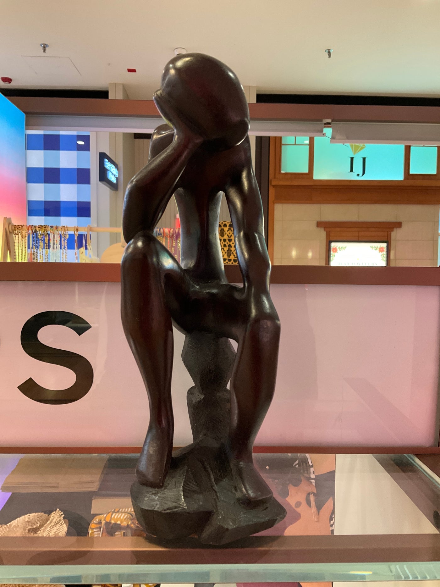 Thinker Statue on Stool